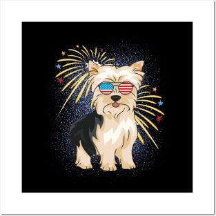 Cool Dog USA flag Patriotic 4th July independence day coolest shirt for july forth Posters and Art